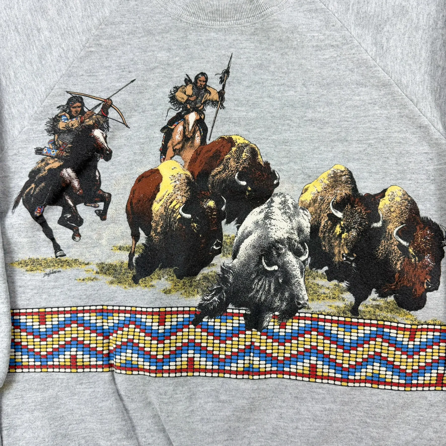 J- Vintage '93 Bison Hunting Graphic Made In USA Crewneck - M sold by HG Vintage product image thumbnail 2