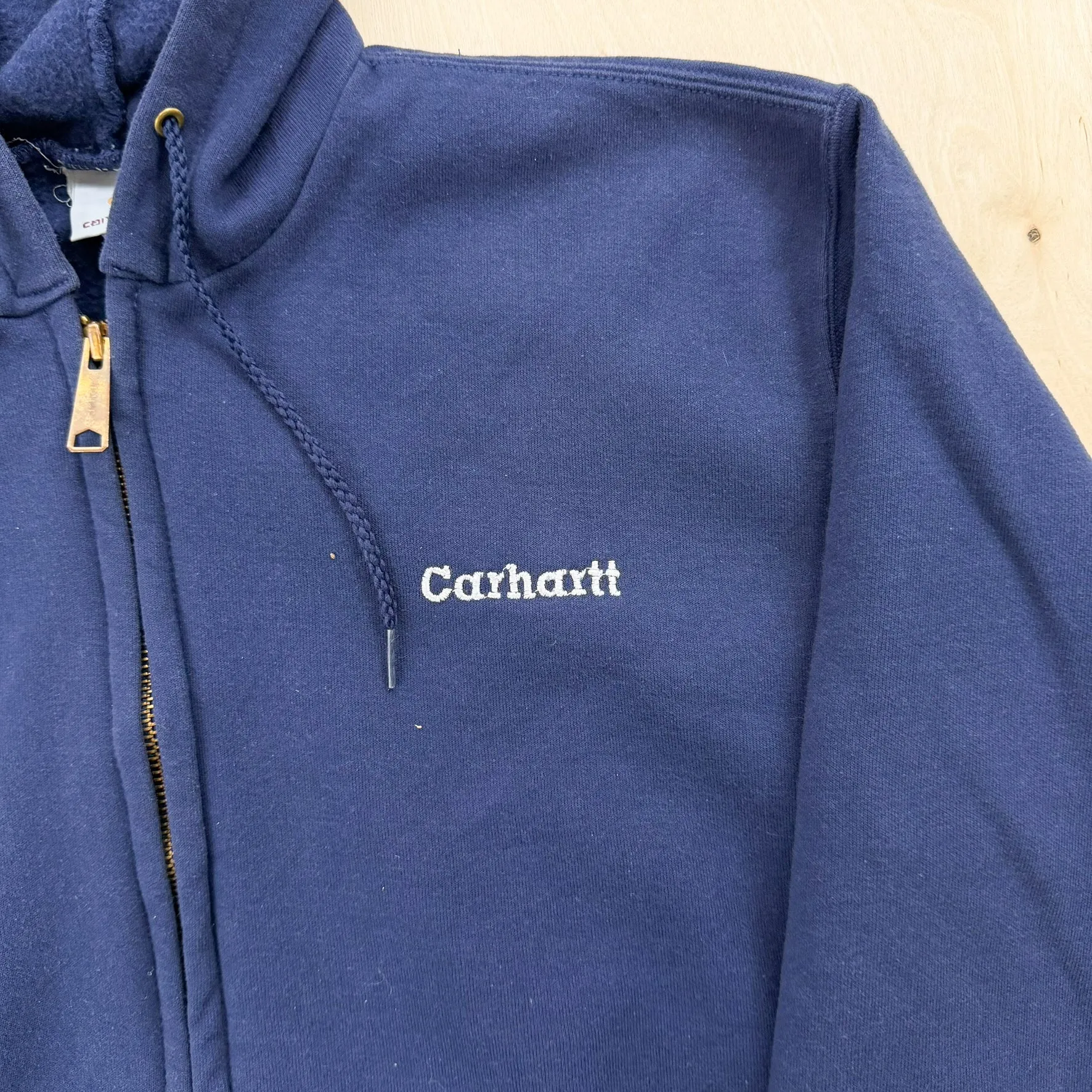 J- Vintage Carhartt Embroidered Text Navy Zip Up Hoodie - S sold by HG Vintage product image thumbnail 2