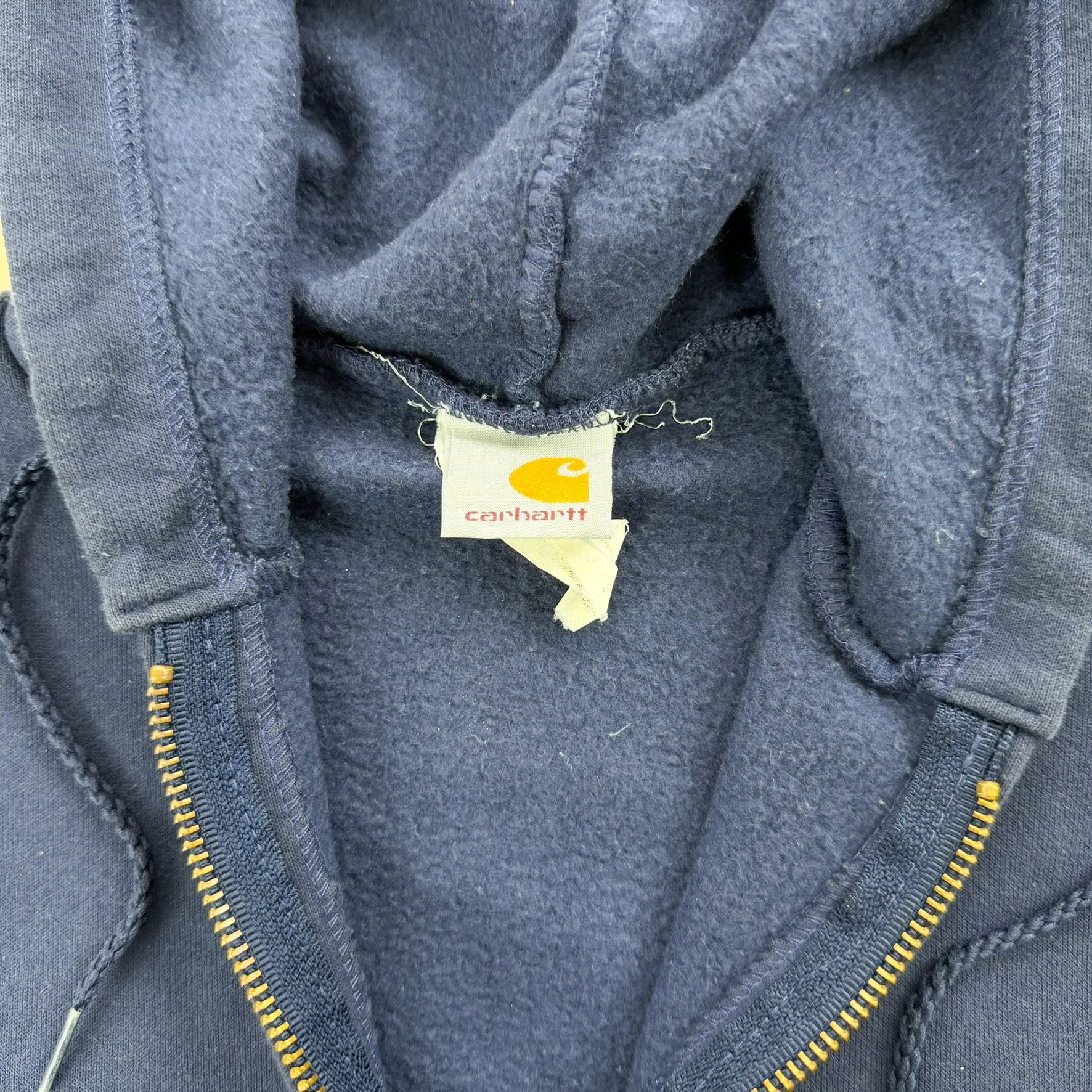 J- Vintage Carhartt Embroidered Text Navy Zip Up Hoodie - S sold by HG Vintage product image thumbnail 3