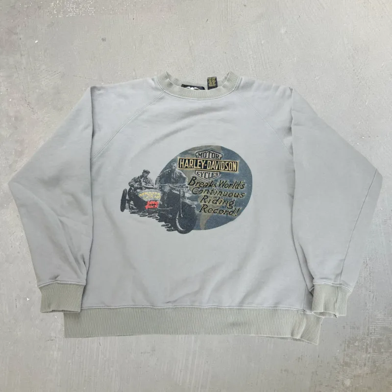 J- Harley Davidson Embroidered Graphic & Text Crewneck - L sold by HG Vintage