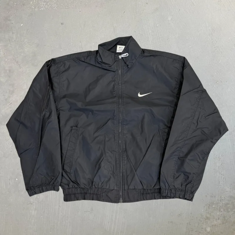 J- Vintage Nike Embroidered Swoosh Black Zip Up Lightweight Jacket - S made by HG Vintage
