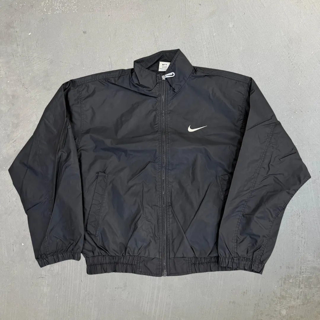 J- Vintage Nike Embroidered Swoosh Black Zip Up Lightweight Jacket - S sold by HG Vintage