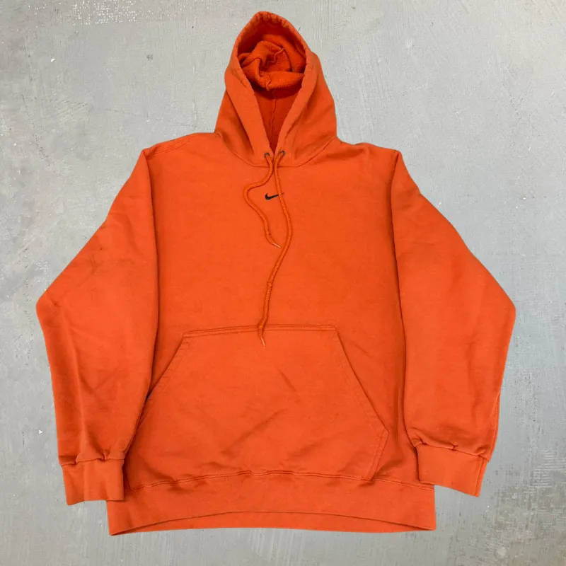 J- Vintage Nike Embroidered Swoosh Orange Hoodie - M sold by HG Vintage