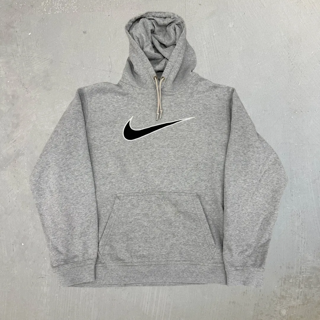 J- Vintage Nike Embroidered Swoosh Grey Hoodie - XL sold by HG Vintage