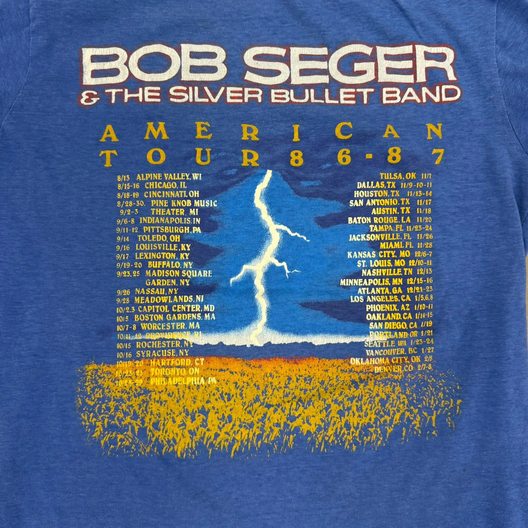 J- Vintage '86 Bob Seger American Tour Single Stitch Tee - M sold by HG Vintage product image thumbnail 4