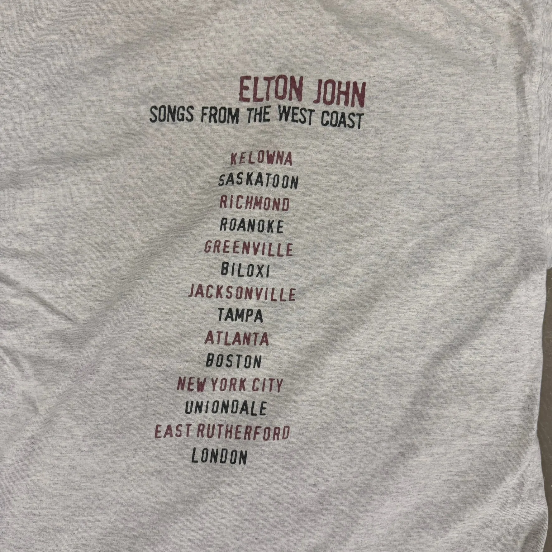 J- Vintage '01 Elton John Picture Songs From The West Coast Tee - L sold by HG Vintage product image thumbnail 4