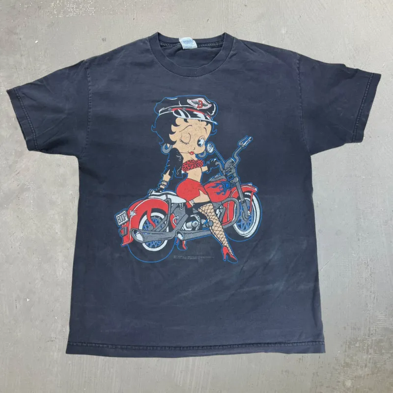 J- Vintage '92 Betty Boop Motorcycle Graphic Tee - L sold by HG Vintage