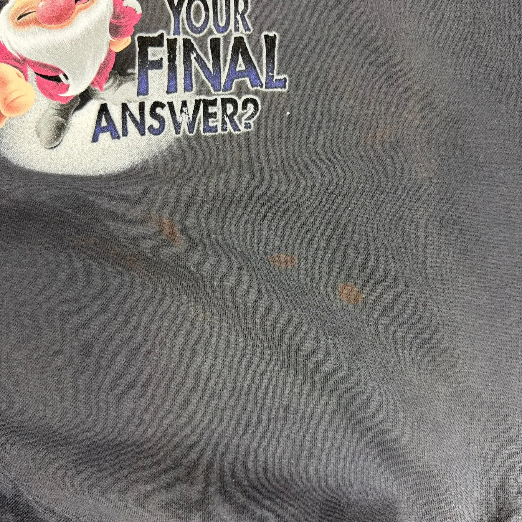 J- Vintage Disney Store Grumpy Dwarf Graphic & Text Crewneck - 2XL sold by HG Vintage product image thumbnail 3