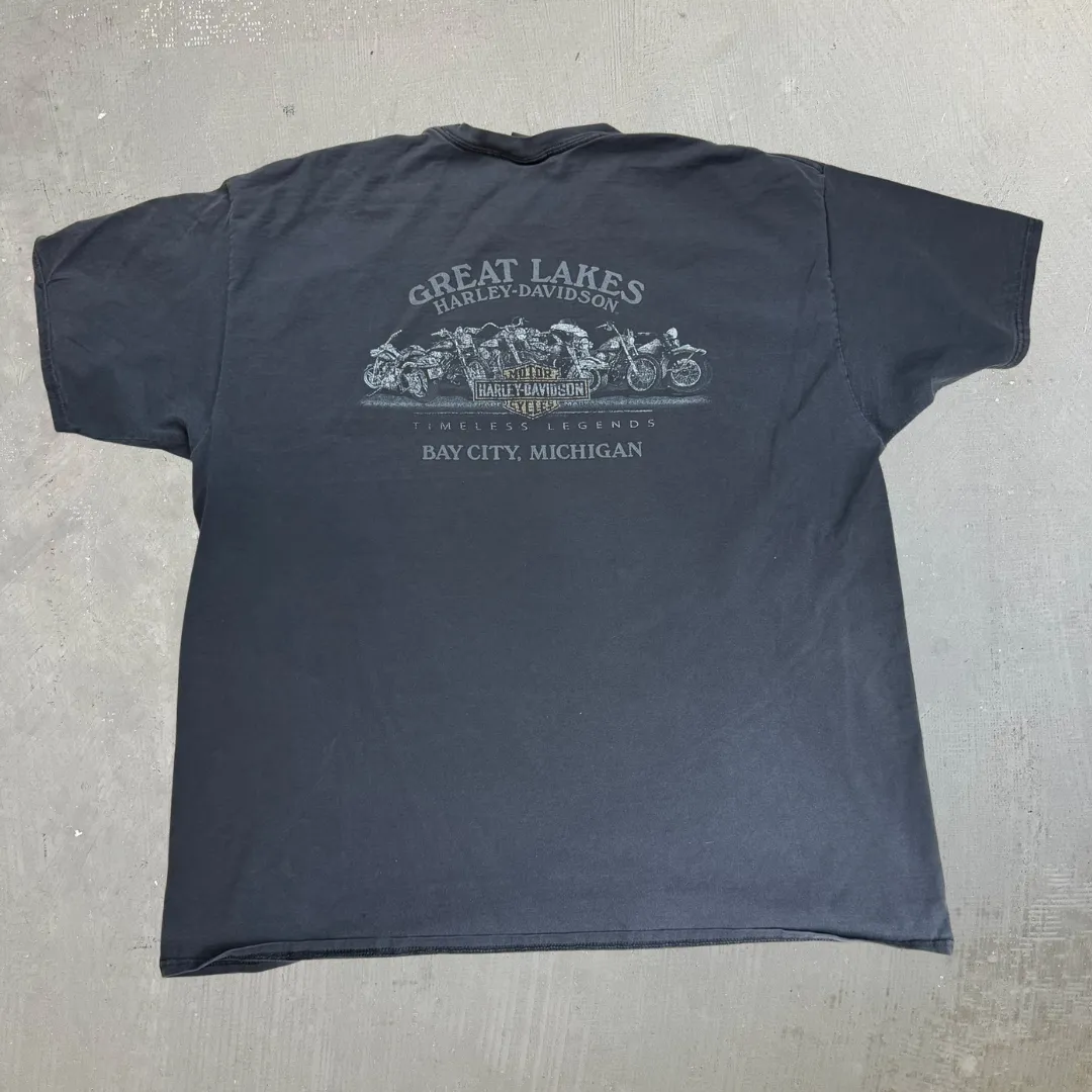 J- Vintage Harley Davidson Bay City Skeleton Graphic Tee - 2XL sold by HG Vintage product image thumbnail 3