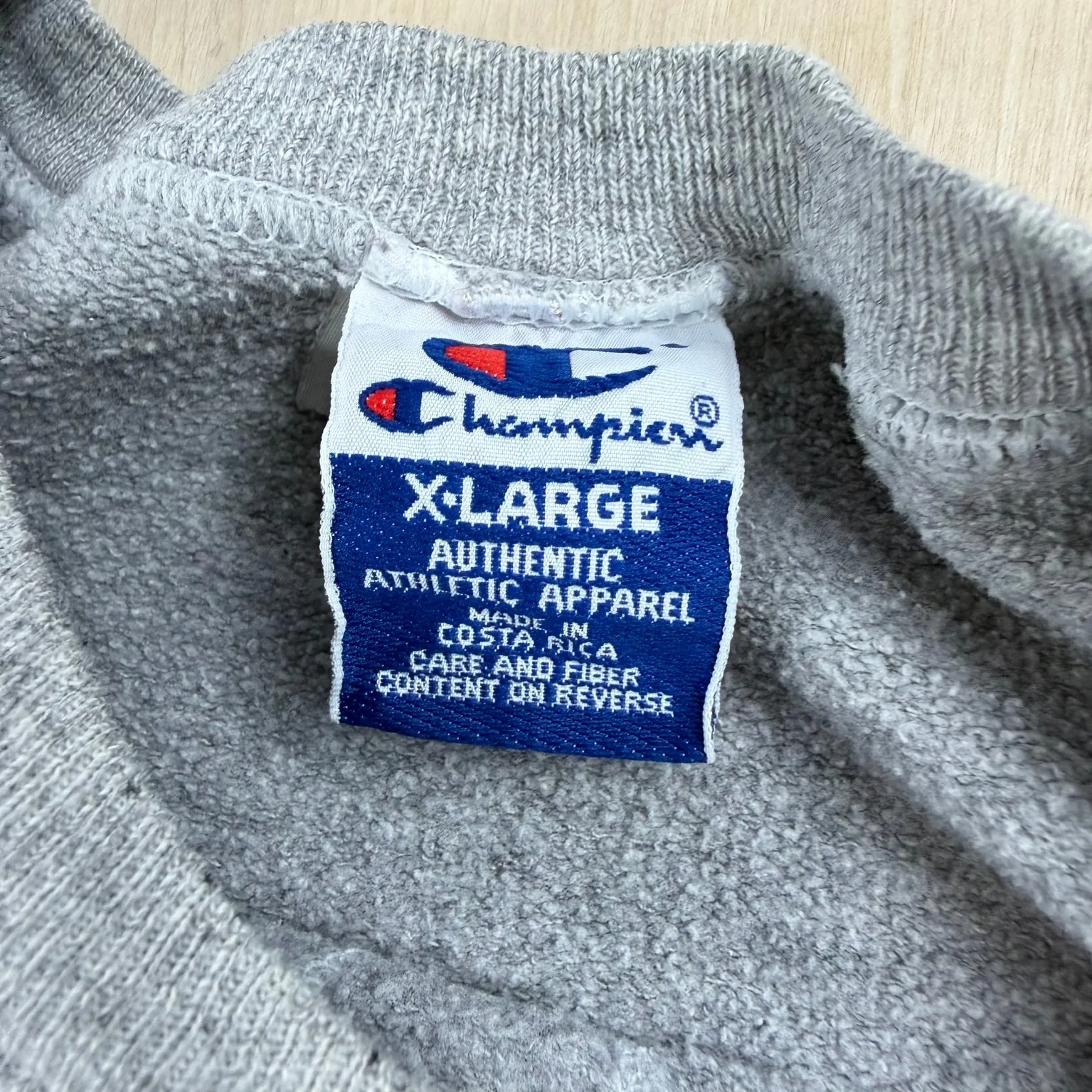 J- Vintage Champion Reverse Weave Embroidered Text Logo Grey Crewneck - XL sold by HG Vintage product image thumbnail 3