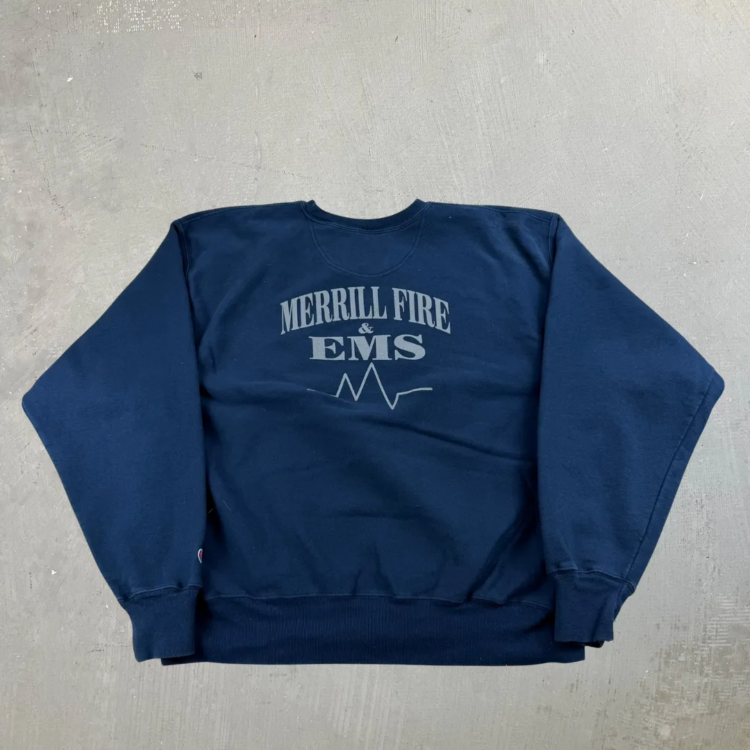 J- Vintage Champion Reverse Weave Merrill Fire Department Crewneck - XL sold by HG Vintage product image thumbnail 3