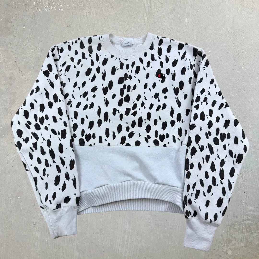 J- Vintage Champion Reverse Weave Cow Spots Crewneck - S sold by HG Vintage