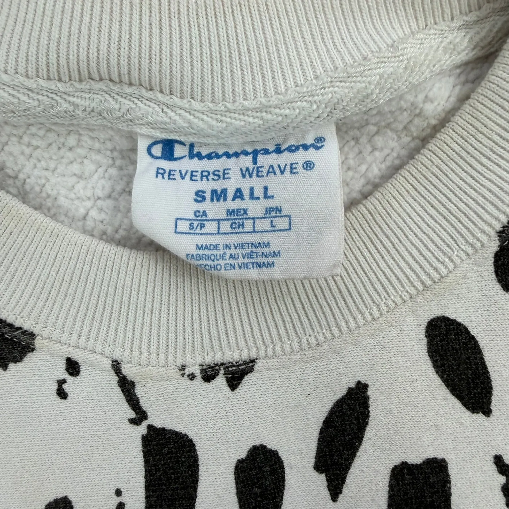 J- Vintage Champion Reverse Weave Cow Spots Crewneck - S sold by HG Vintage product image thumbnail 3