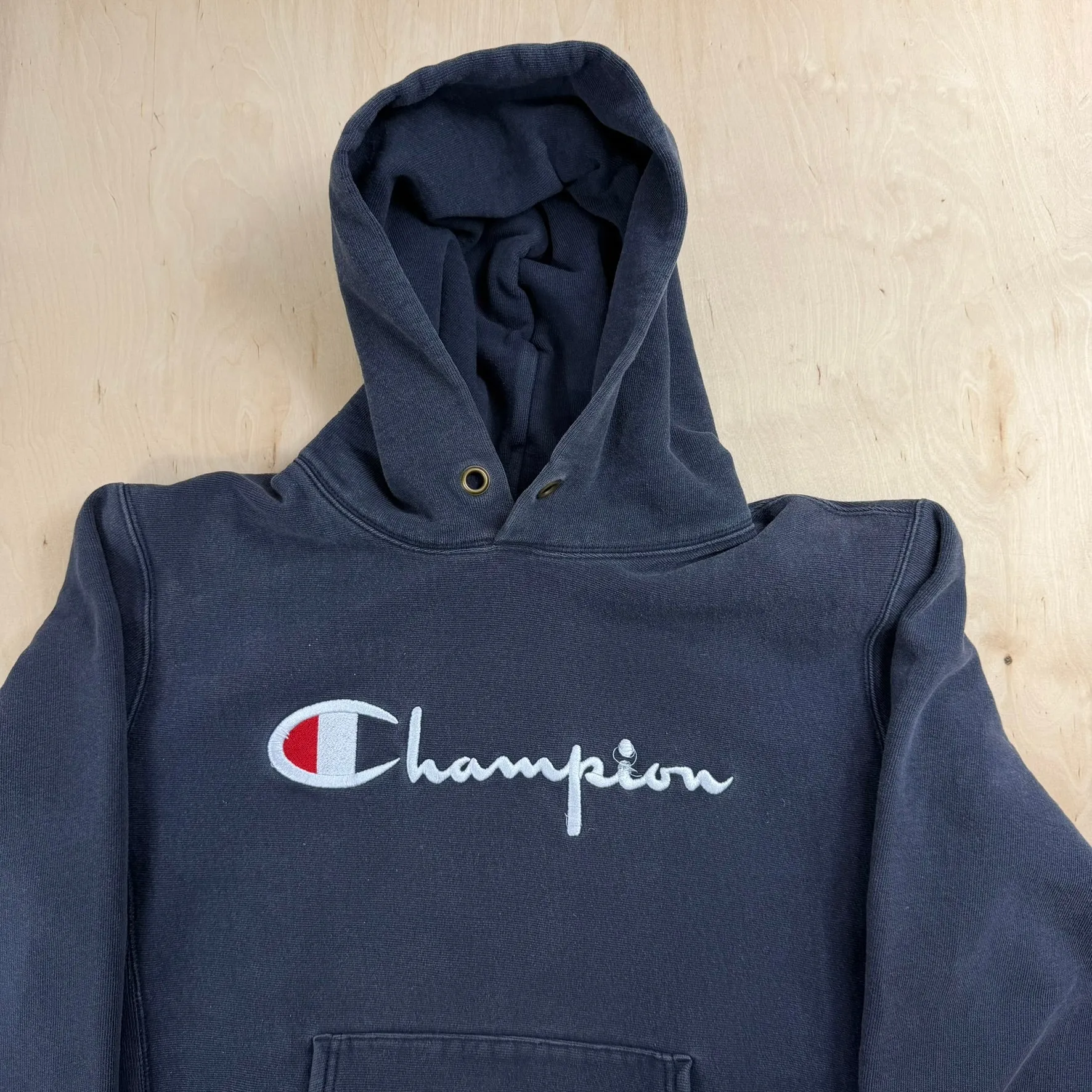 J- Vintage Champion Reverse Weave Embroidered Text Hoodie - M sold by HG Vintage product image thumbnail 2