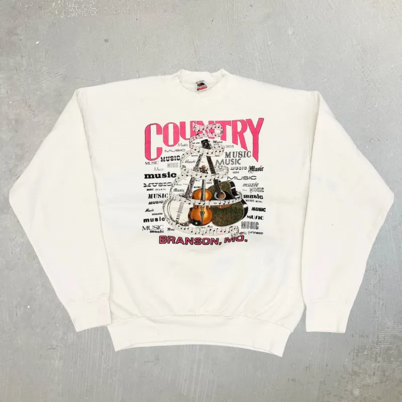 J- Vintage '93 Country Music Graphic Made In USA Crewneck - XL made by HG Vintage