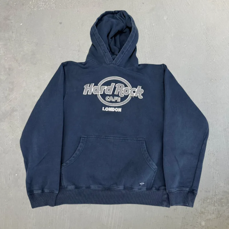 J- Vintage Hard Rock Cafe London Embroidered Text Graphic Hoodie - M sold by HG Vintage