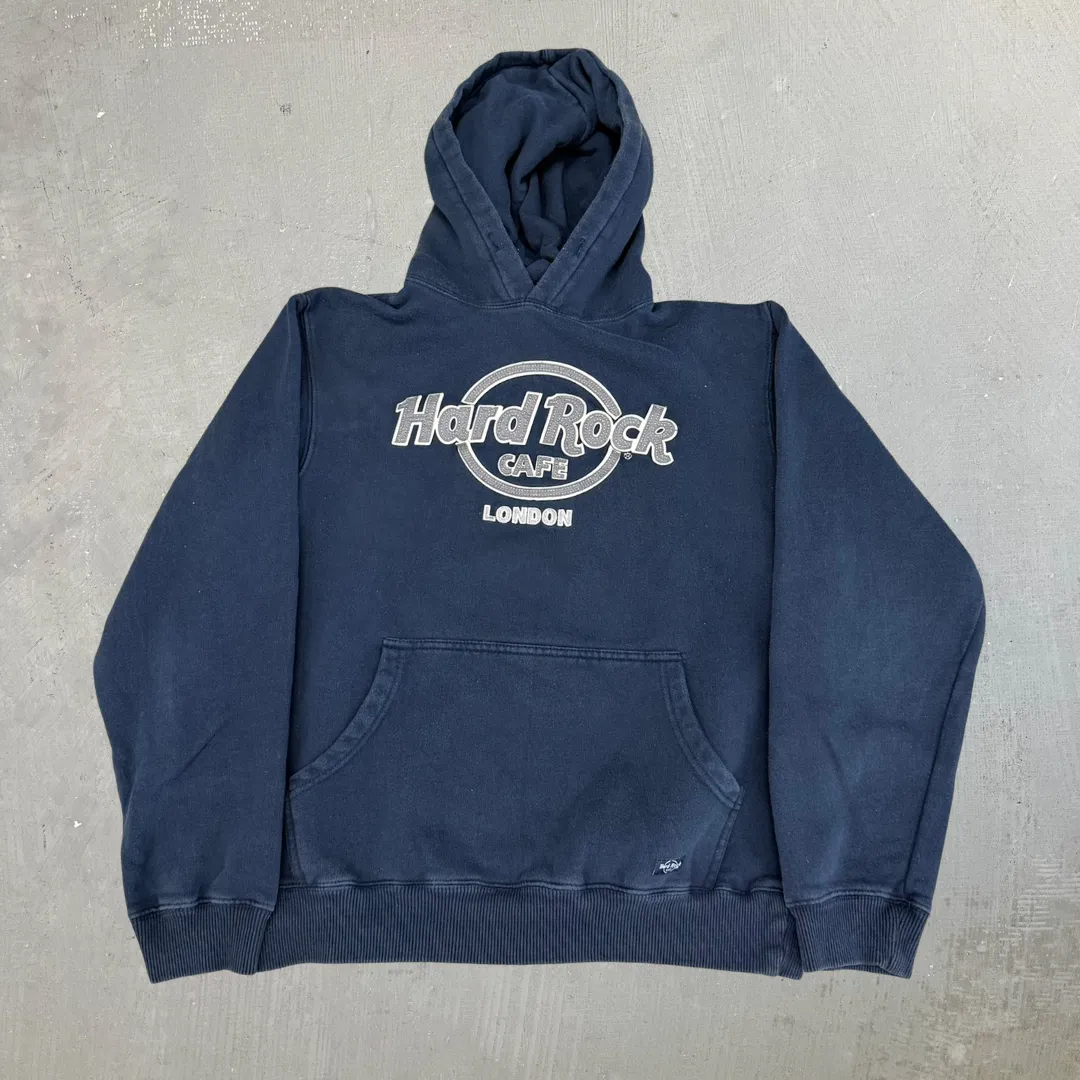 J- Vintage Hard Rock Cafe London Embroidered Text Graphic Hoodie - M sold by HG Vintage