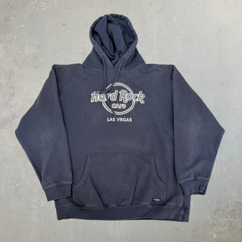 J- Vintage Hard Rock Cafe Las Vegas Embroidered Text Graphic Hoodie - XL made by Hard Rock Cafe