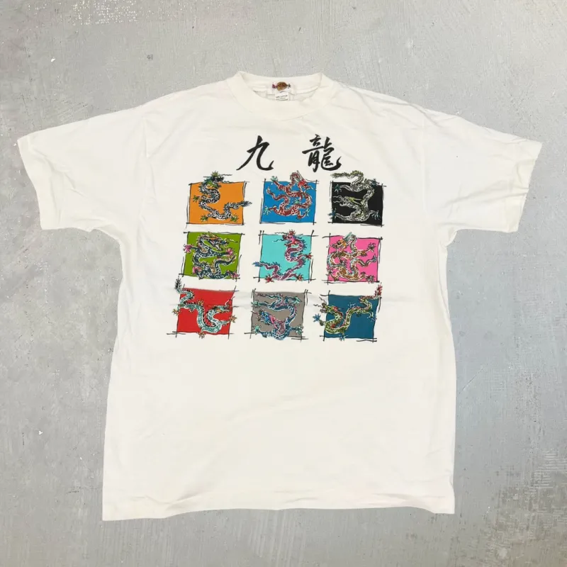 J- Vintage '95 Hard Rock Cafe Kowloon Opening Dragons Graphic Single Stitch Tee - Free Size (L) sold by HG Vintage
