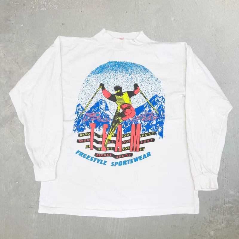 J- Vintage Brooks Sports Pro Sky Team Graphic Long Sleeve Tee - XL made by HG Vintage