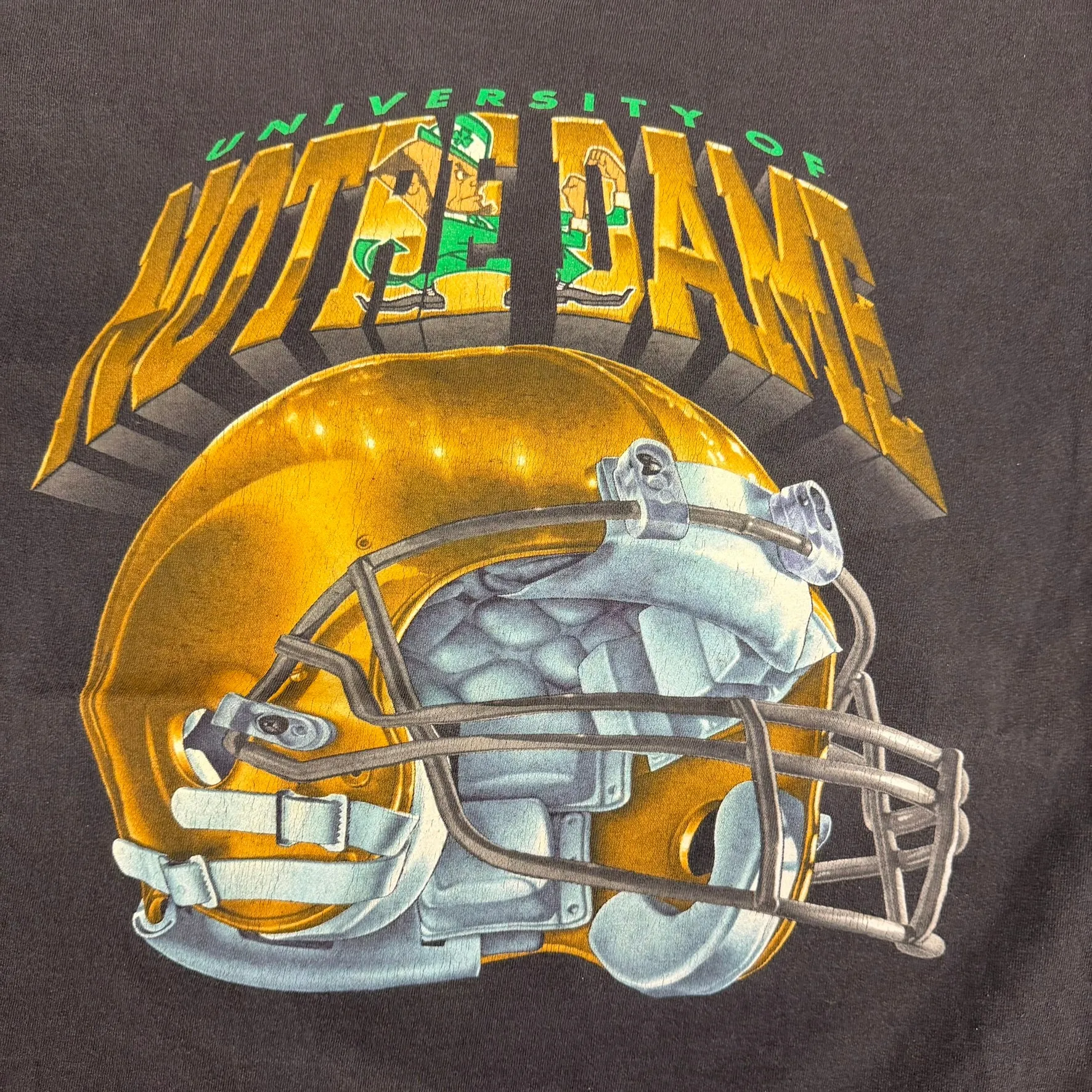 J- Vintage University Of Notre Dame Football Helmet Made In USA Single Stitch Tee - M sold by HG Vintage product image thumbnail 2