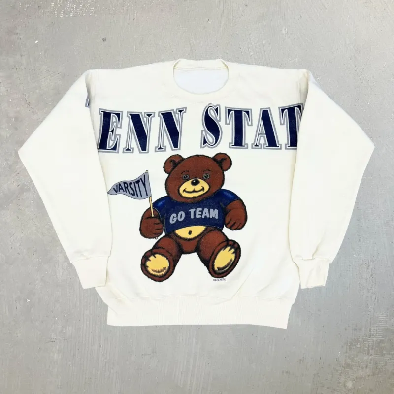 J- Vintage Penn State University Mascot & Text Crewneck - L made by HG Vintage