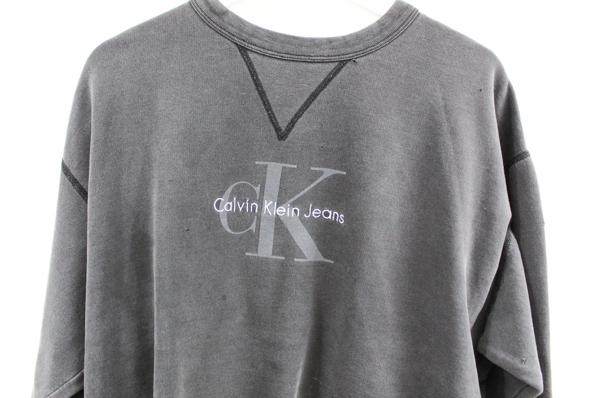 Calvin Klein Jeans Embroidered Script Crewneck sold by HG Vintage product image thumbnail 3