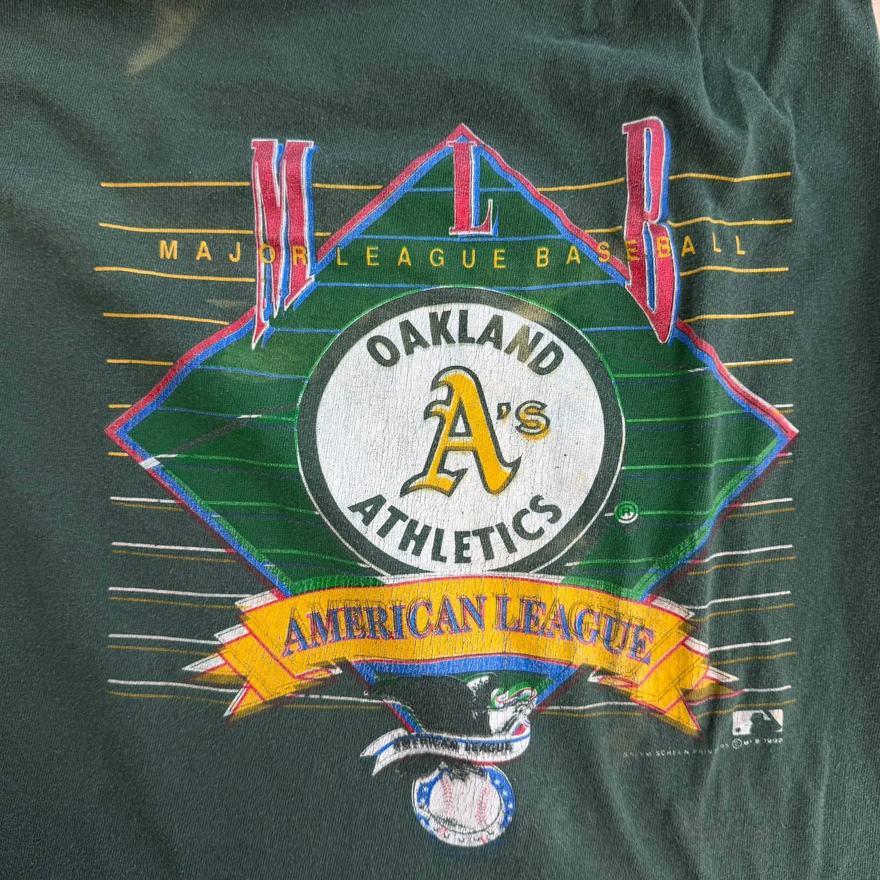 J- Vintage '92 Oakland Athletic MLB Graphic Made In USA Single Stitch Tee - XL sold by HG Vintage product image thumbnail 2