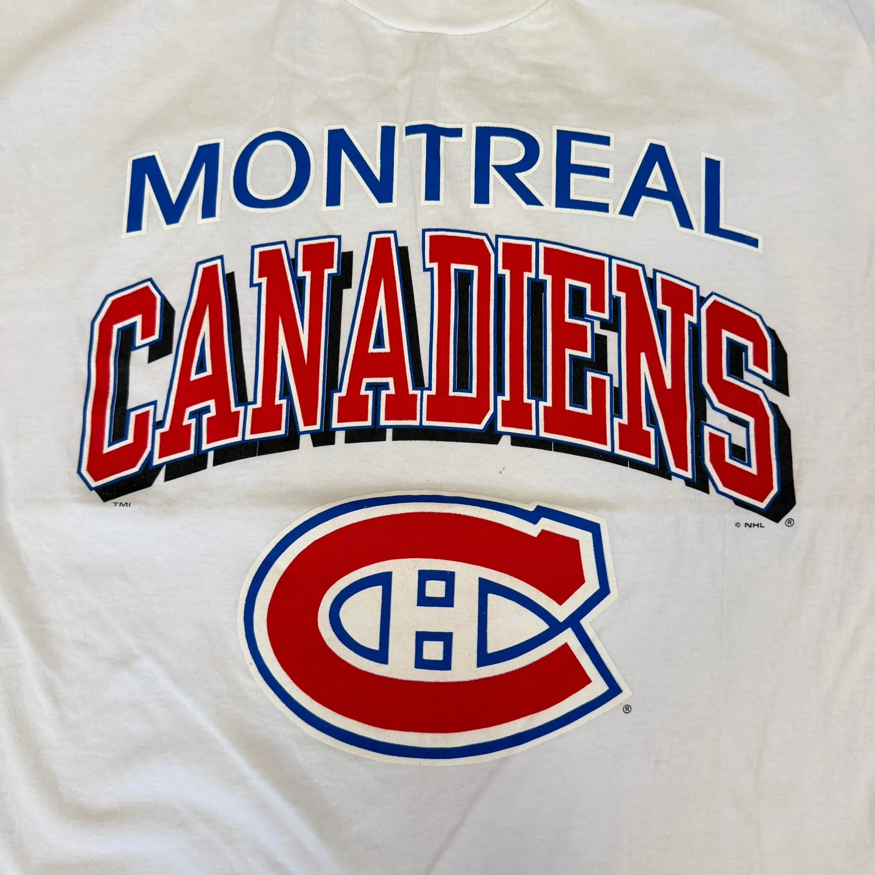 J- Vintage Montreal Canadiens NHL Logo & Text Graphic Single Stitch Tee - XL sold by HG Vintage product image thumbnail 2