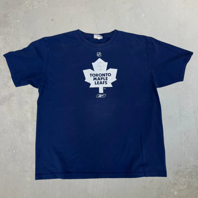 J- Vintage Toronto Maple Leafs NHL Reebok Logo & Text Tee - XL made by HG Vintage
