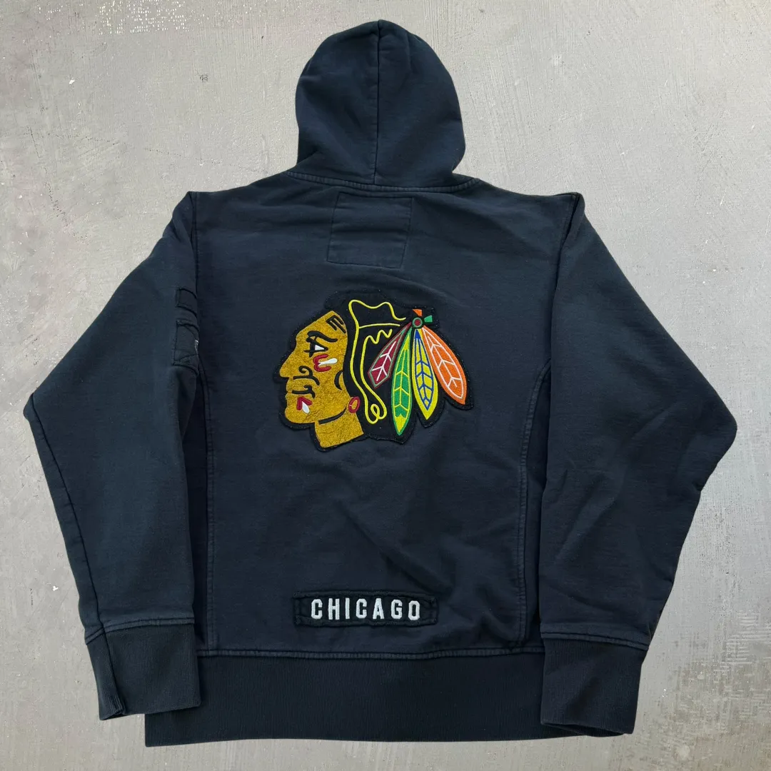 J- Vintage Chicago Blackhawks NHL Old Time Hockey Embroidered Logo Zip Up Hoodie - L sold by HG Vintage product image thumbnail 3