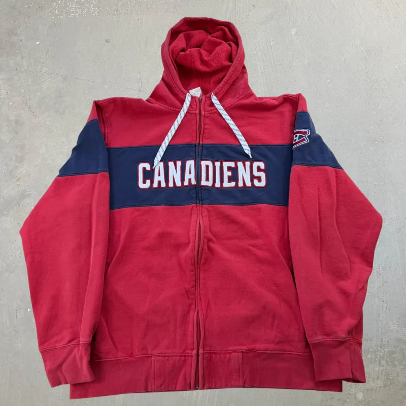 J- Vintage Montreal Canadiens NHL Reebok Embroidered Logo Zip Up Hoodie - XL sold by HG Vintage