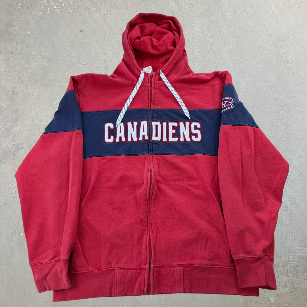 J- Vintage Montreal Canadiens NHL Reebok Embroidered Logo Zip Up Hoodie - XL sold by HG Vintage