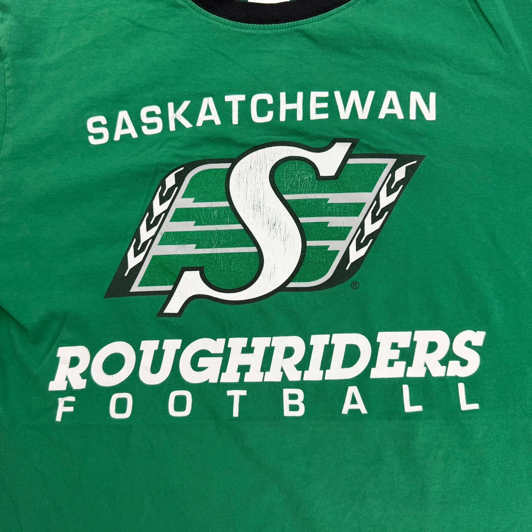 J- Vintage Saskatchewan Roughriders CFL Logo Ringer Tee - L sold by HG Vintage product image thumbnail 2