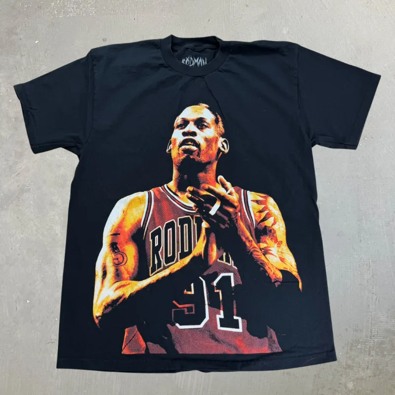 J- Dennis Rodman Apparel Chicago Bulls NBA Picture Tee - L sold by HG Vintage