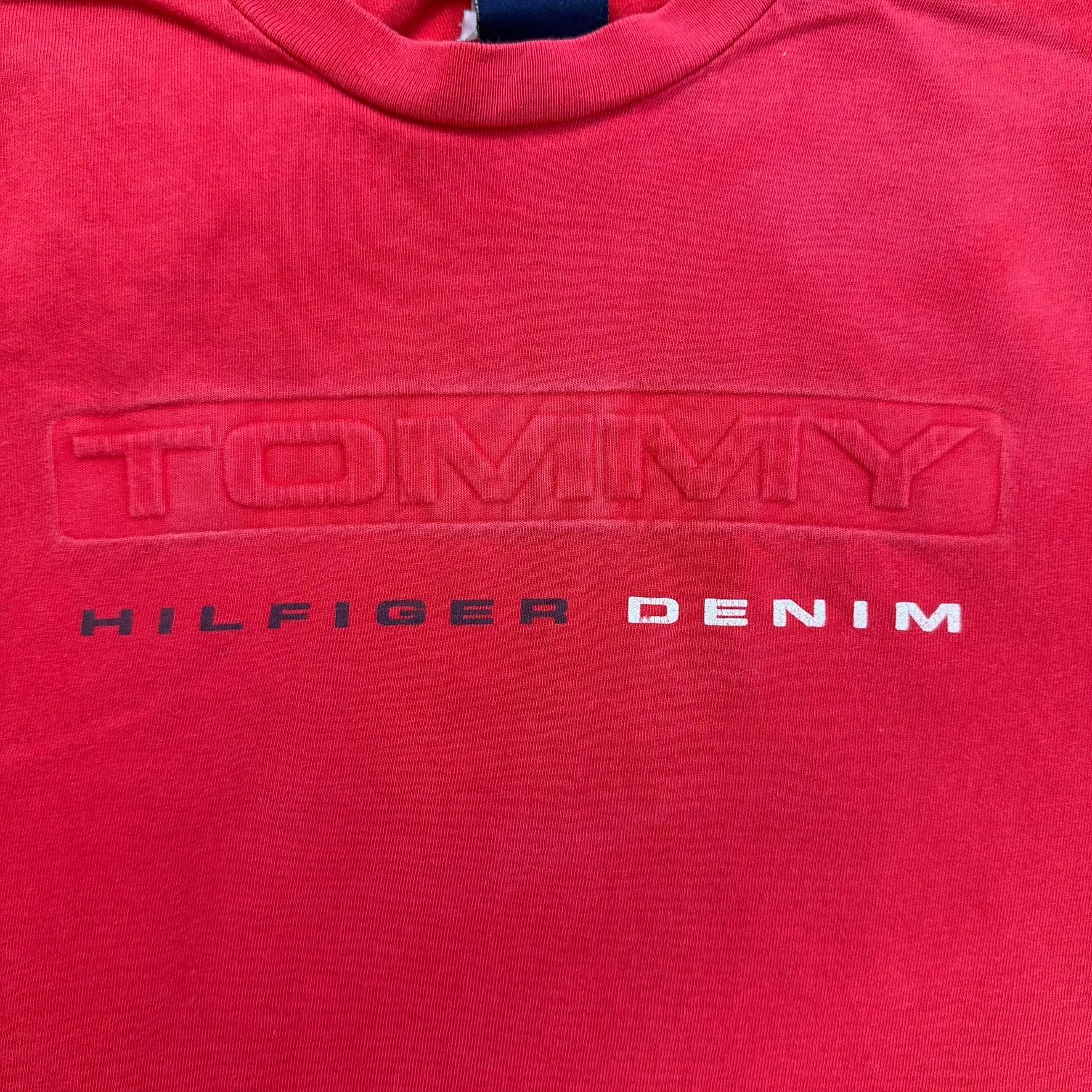 J- Vintage Tommy Hilfiger Denim Puff Print Logo & Text Tee - L sold by HG Vintage product image thumbnail 2