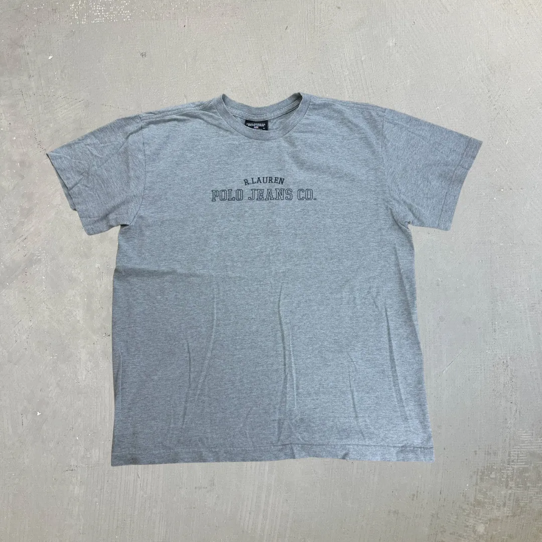 J- Vintage Polo Jeans Ralph Lauren Text Tee - M sold by HG Vintage