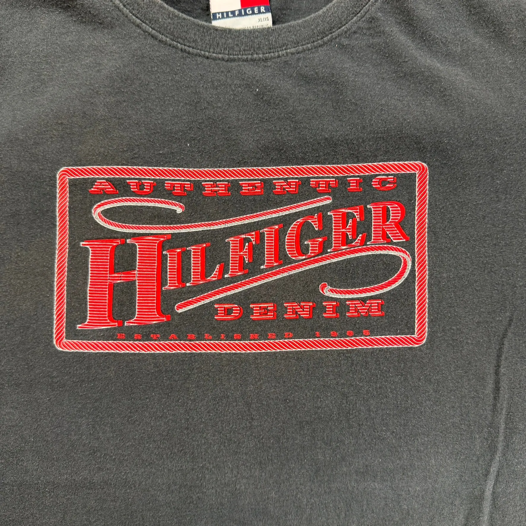 J- Vintage Tommy Hilfiger Authentic Denim Text Tee - XL sold by HG Vintage product image thumbnail 2