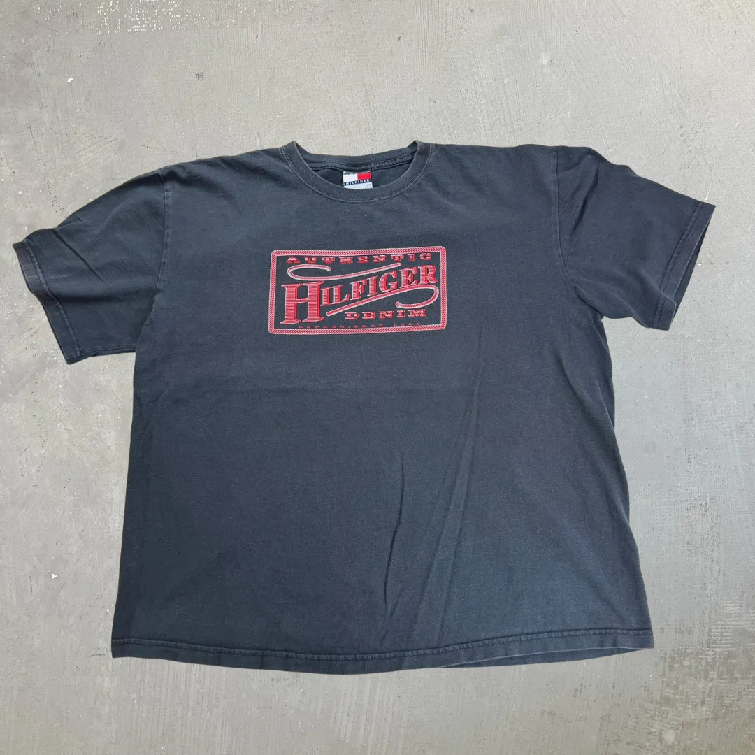 J- Vintage Tommy Hilfiger Authentic Denim Text Tee - XL sold by HG Vintage
