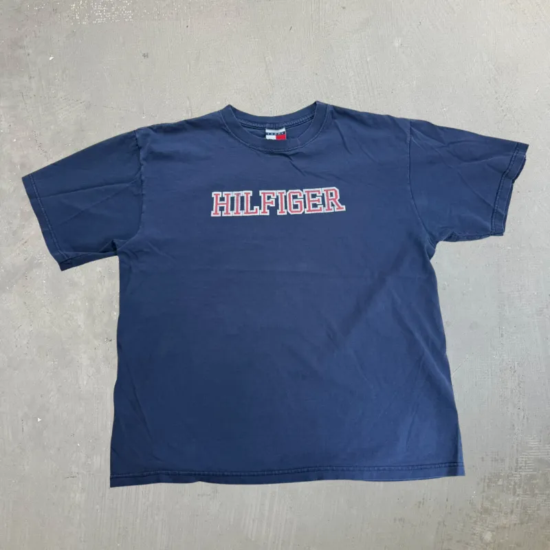 J- Vintage Tommy Hilfiger Text Made In USA Tee - L made by HG Vintage