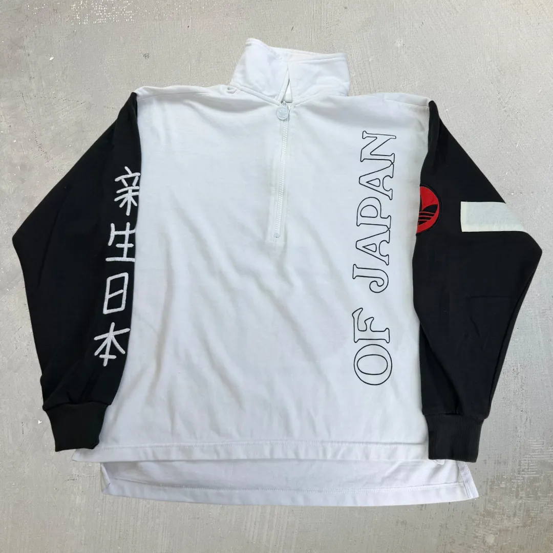 J- Vintage Adidas Of Japan Graphic & Text Quarter Zip Crewneck - S sold by HG Vintage