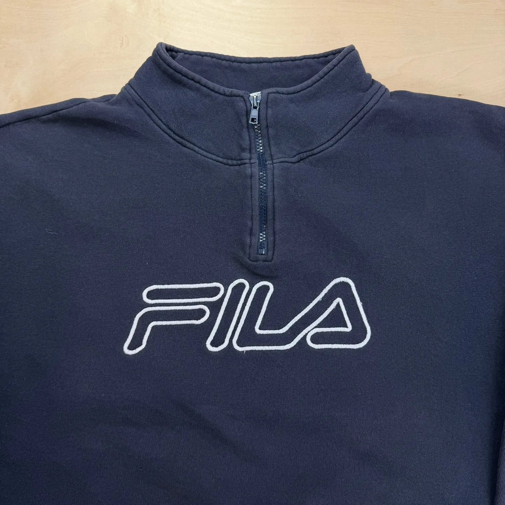 J- Vintage Fila Embroidered Text Quarter Zip Crewneck - XL sold by HG Vintage product image thumbnail 2