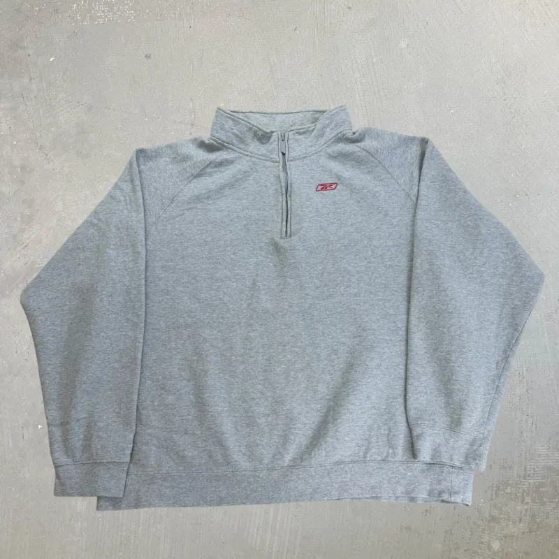 J- Vintage Reebok Embroidered Logo Quarter Zip Crewneck - 2XL made by HG Vintage