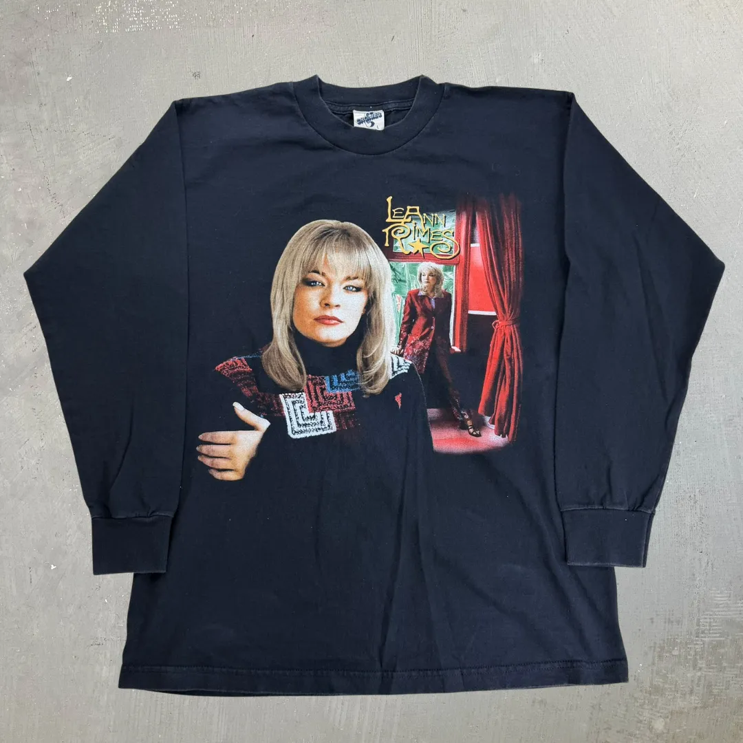 J- Vintage '99 Leann Rimes Picture Made In USA Long Sleeve Tee - L sold by HG Vintage