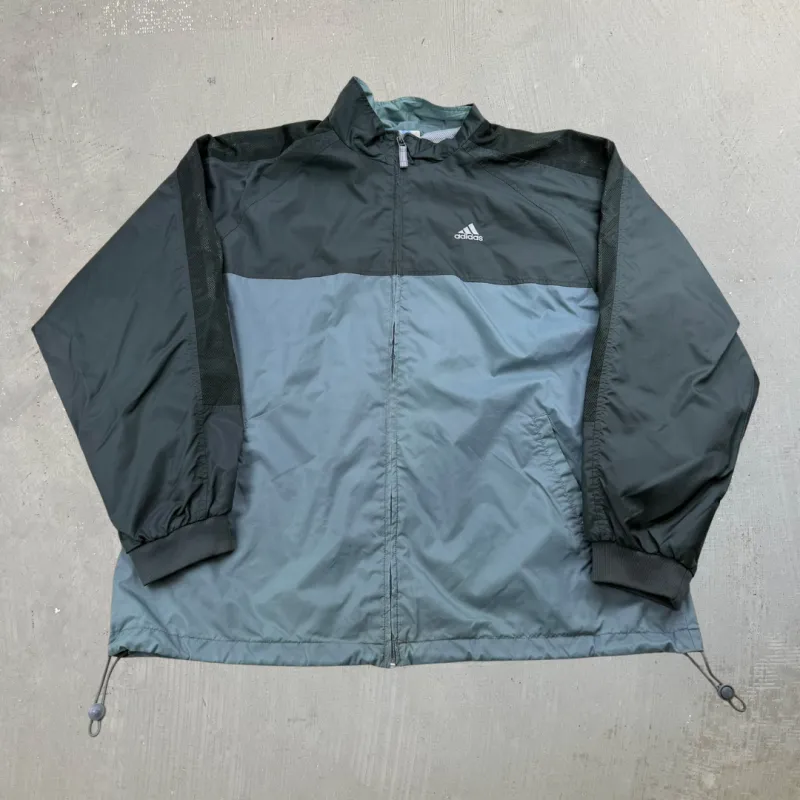 J- Vintage Adidas Dark Green Lightweight Zip Up Jacket  - 2XL made by HG Vintage