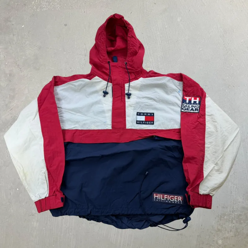 J- Vintage Tommy Hilfiger Sailing Gear Lightweight Anorak Jacket  - L made by HG Vintage