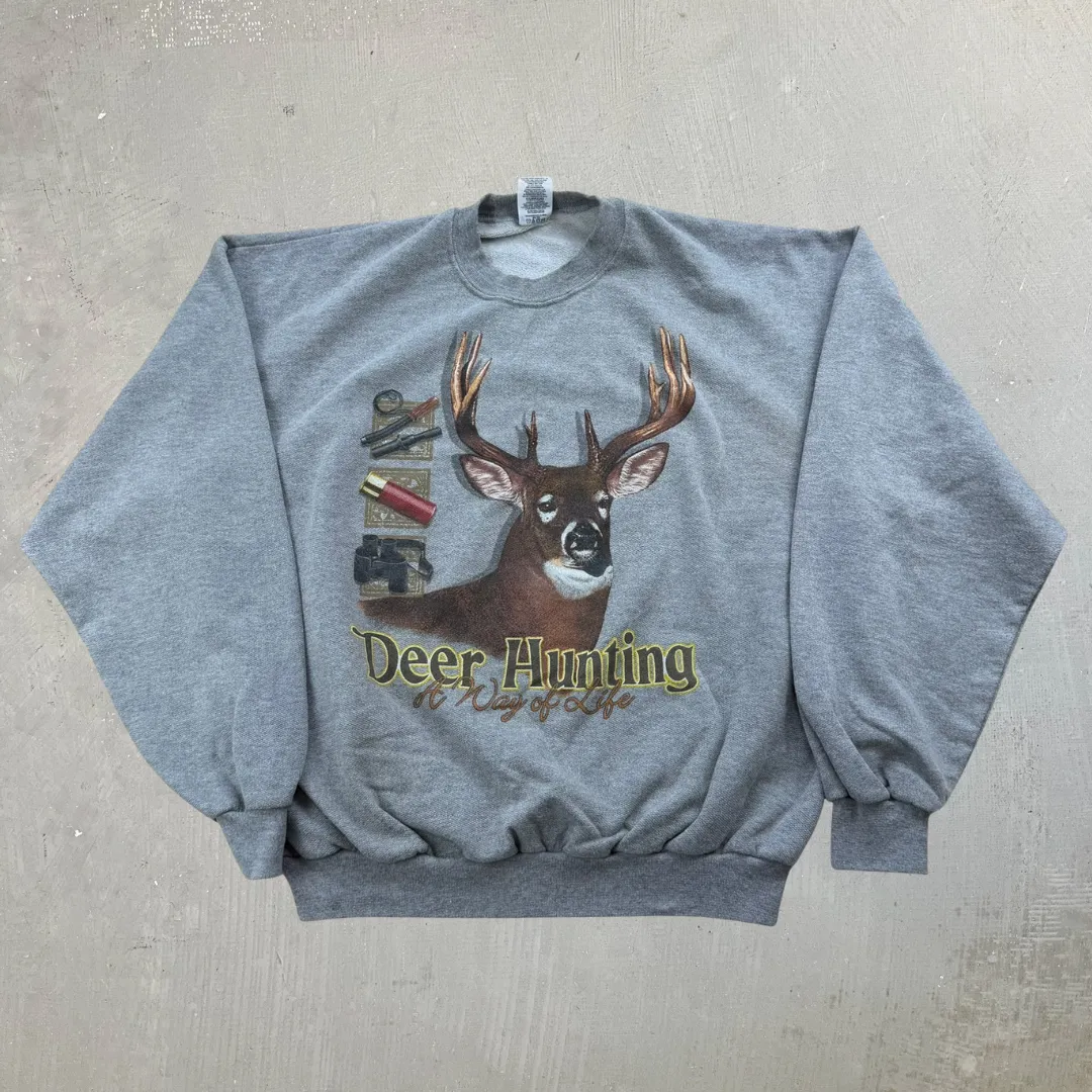 J- Vintage Deer Hunting A Way Of Life Graphic Crewneck - XL sold by HG Vintage