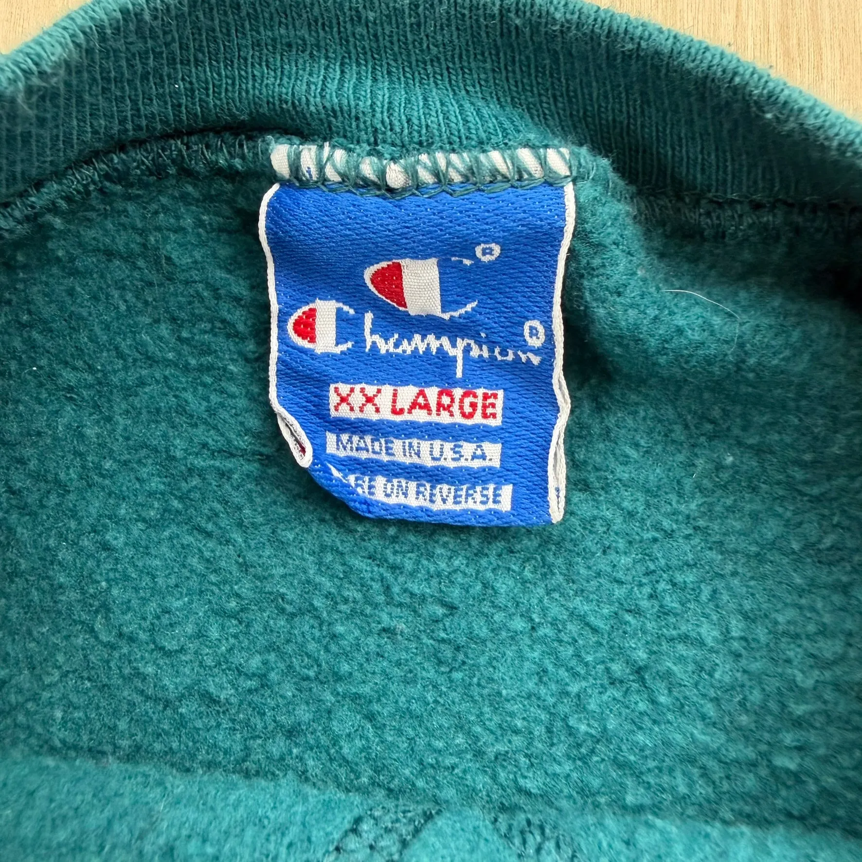 J- Vintage Champion Embroidered Logo & Text Made In USA Crewneck - 2XL sold by HG Vintage product image thumbnail 3