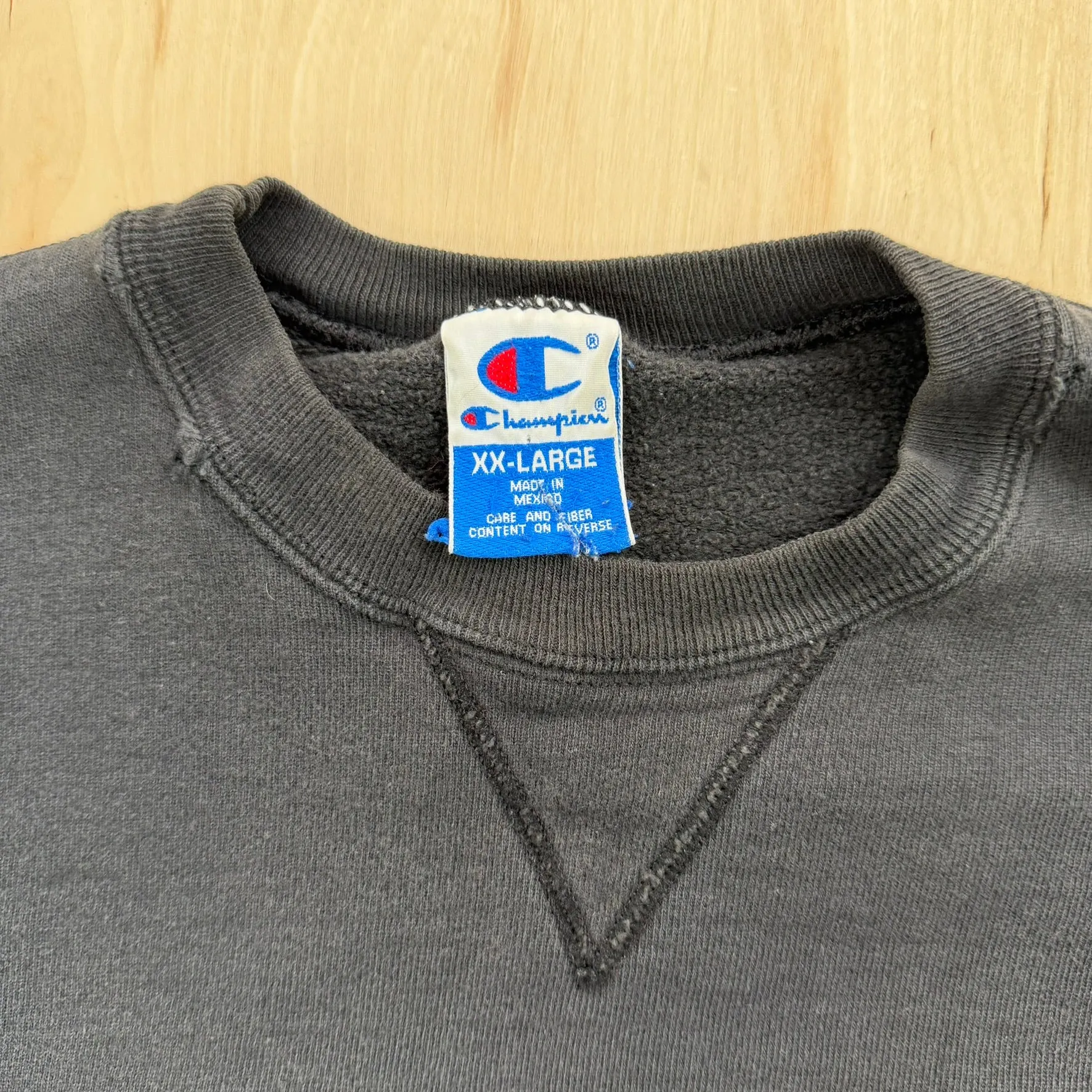 J- Vintage Champion Embroidered Text Black Crewneck - 2XL sold by HG Vintage product image thumbnail 3