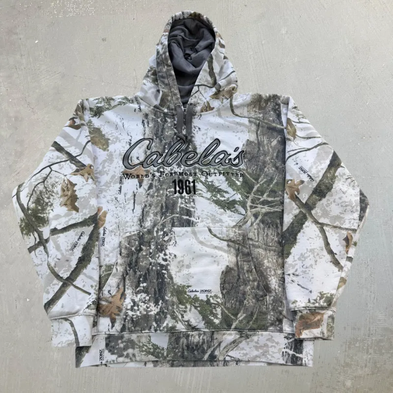 J- Cabela's ZONZ Woodland Real Tree Camo Hoodie - XL sold by HG Vintage